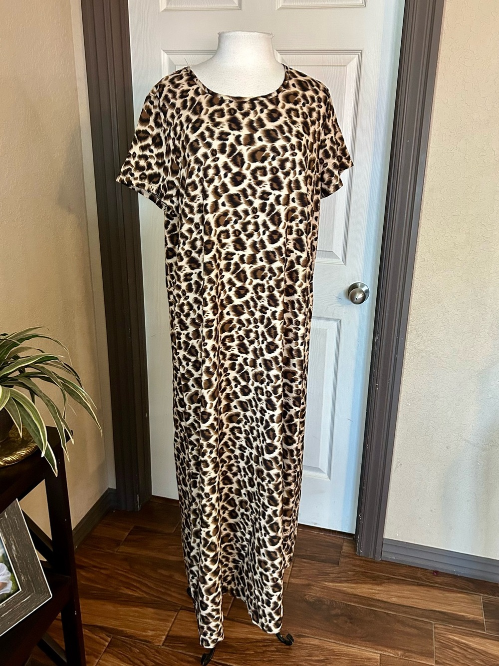 Leopard Print Maxi Dress - Brown Animal Print
